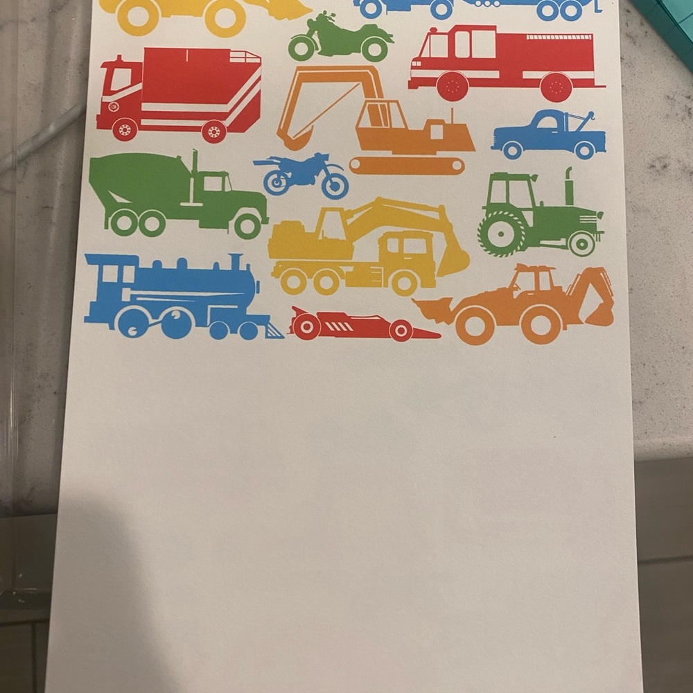 Kids Vehicle Stationary Cards - Colorful Trucks & Tractors